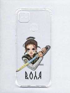 Чохол з потовщеними кутами на Xiaomi Redmi 9C/10A :: Українська захисниця (патріотичний принт 169)