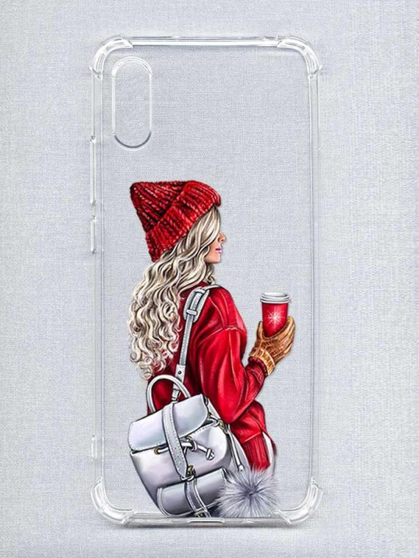 Чохол з потовщеними кутами на Xiaomi Redmi 9A :: Дівчина з рюкзаком (принт 9)