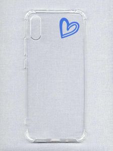 Чохол з потовщеними кутами на Xiaomi Redmi 9A :: Сердечко синє (принт 48)