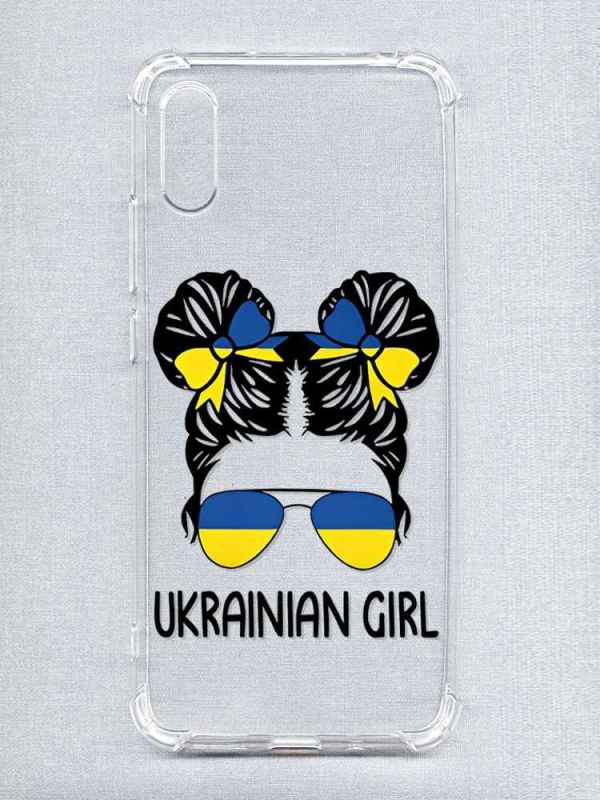 Чохол з потовщеними кутами на Xiaomi Redmi 9A :: Українська дівчина (принт 113)