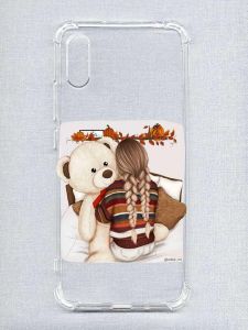 Чохол з потовщеними кутами на Xiaomi Redmi 9A :: Дівчинка з ведмедиком (принт 117)