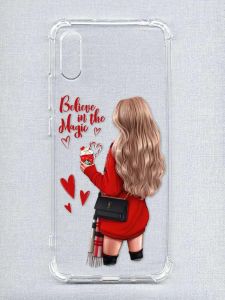 Чохол з потовщеними кутами на Xiaomi Redmi 9A :: Дівчина з кавою (принт 137)