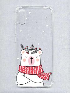 Чохол з потовщеними кутами на Xiaomi Redmi 9A :: Ведмідь у шарфі (принт 147)