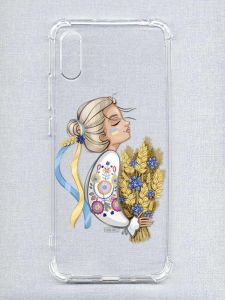 Чохол з потовщеними кутами на Xiaomi Redmi 9A :: Українка з колосками (принт 173)