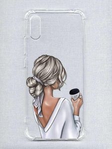 Чохол з потовщеними кутами на Xiaomi Redmi 9A :: Дівчина з латте (принт 227)