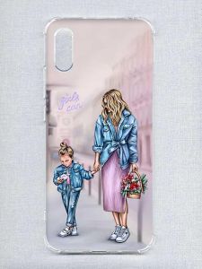 Чохол з потовщеними кутами на Xiaomi Redmi 9A :: Мама і донька (принт 56)