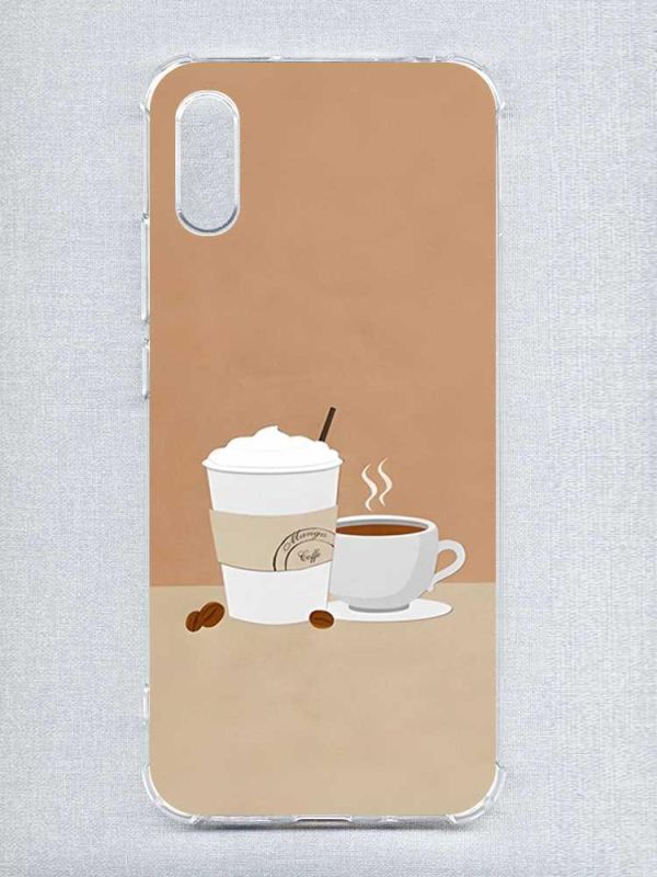 Чохол з потовщеними кутами на Xiaomi Redmi 9A :: Кава (принт 108)