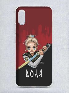 Чохол з потовщеними кутами на Xiaomi Redmi 9A :: Українська захисниця (патріотичний принт 171)