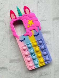 Чохол Попит Антистрес Поп-Іт Pop It для Samsung А53 4G / 5G Єдиноріг Рожево-фіол.