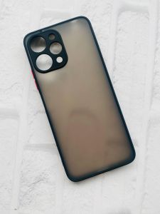 Прозорий матовий чохол із силіконовим бампером для Xiaomi Redmi 12 Чорний