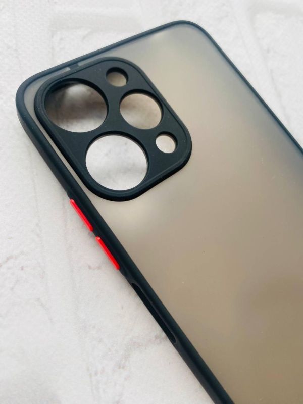 Прозорий матовий чохол із силіконовим бампером для Xiaomi Redmi 12 Чорний