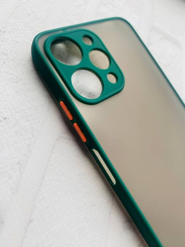 Прозорий матовий чохол із силіконовим бампером для Xiaomi Redmi 12 Зелений