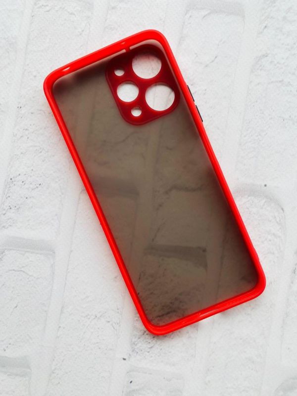 Прозорий матовий чохол із силіконовим бампером для Xiaomi Redmi 12 Червоний