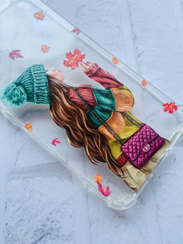 Чохол з потовщеними кутами на Samsung Galaxy A33 5G :: Дівчина з листям (принт 221)