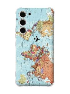 Чохол з потовщеними кутами на Samsung Galaxy S23 :: Карта світу (принт 318)