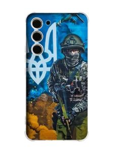 Чохол з потовщеними кутами на Samsung Galaxy S23 :: Військовий (принт 349)