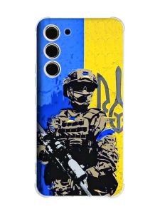 Чохол з потовщеними кутами на Samsung Galaxy S23 :: Солдат (принт 350)