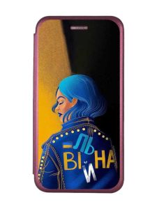 Чохол-книжка з малюнком для Samsung Galaxy M33 5G Бордовий :: Вільна (принт 252)