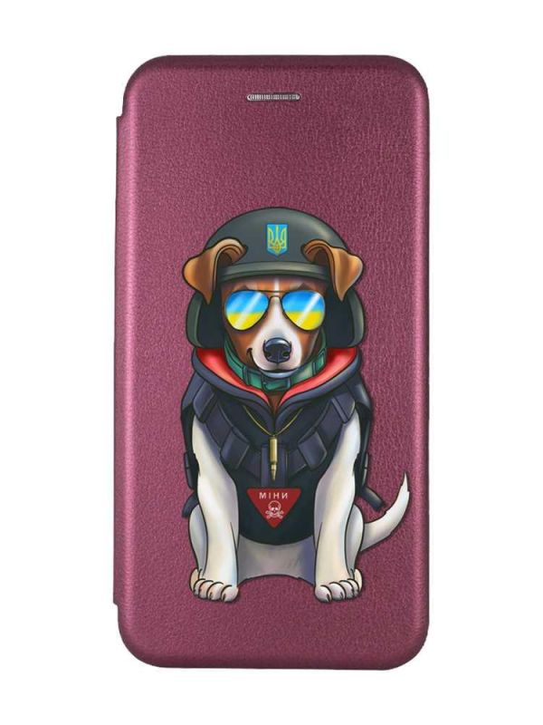 Чохол-книжка з малюнком для Xiaomi Redmi Note 8 Pro Бордовий :: Патрон (патріотичний принт 4)