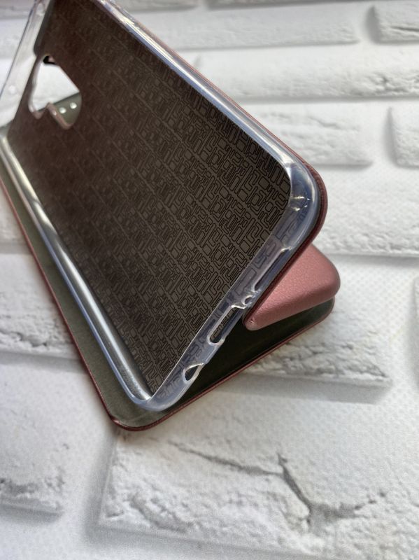 Чохол-книжка з малюнком для Xiaomi Redmi Note 8 Pro Бордовий :: Рожеві квіти (принт 287)