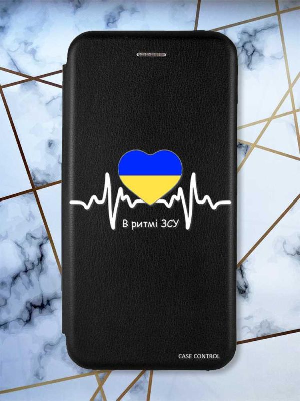 Чохол-книга з малюнком для Samsung Galaxy M13 4G Чорний :: В ритмі ЗСУ (патріотичний принт 71)