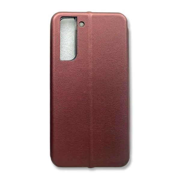 Чохол-книжка з малюнком для Samsung Galaxy S21 FE  Бордовий :: Лама рожева (принт 100)