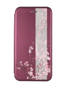 Чохол-книжка з малюнком для Samsung Galaxy А31 Бордовий :: Сакура у цвіті (принт 286)