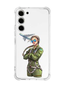 Чохол з потовщеними кутами на Samsung Galaxy S23 :: Дівчина-пілот (принт 6)