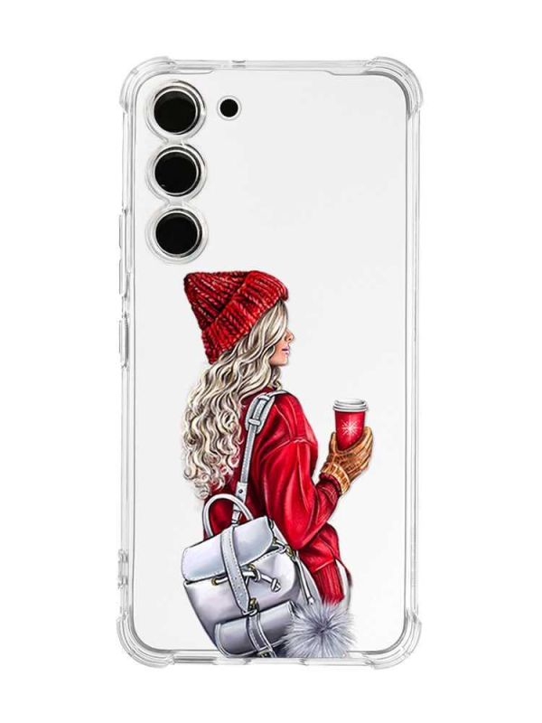 Чохол з потовщеними кутами на Samsung Galaxy S23 :: Дівчина з рюкзаком (принт 9)