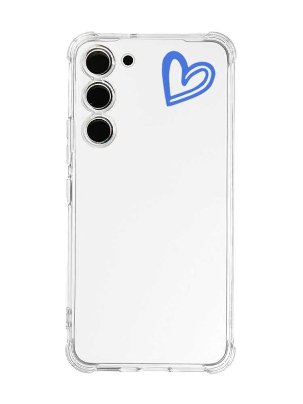 Чохол з потовщеними кутами на Samsung Galaxy S23 :: Сердечко синє (принт 48)