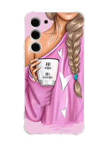 Чохол з потовщеними кутами на Samsung Galaxy S23 :: Дівчина з кавою (принт 58)