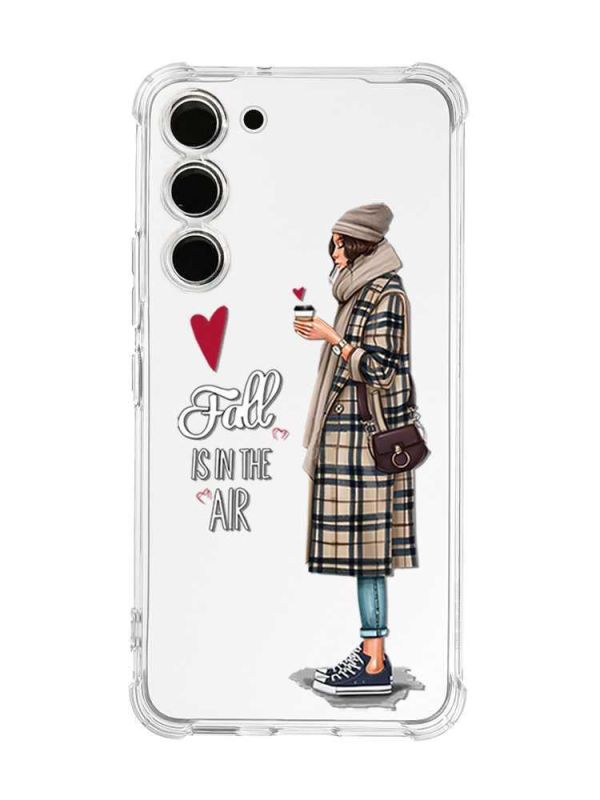 Чохол з потовщеними кутами на Samsung Galaxy S23 :: Дівчина з кавою (принт 59)