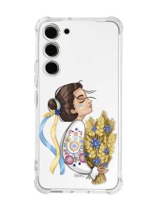 Чохол з потовщеними кутами на Samsung Galaxy S23 :: Українка з колосками (принт 172)