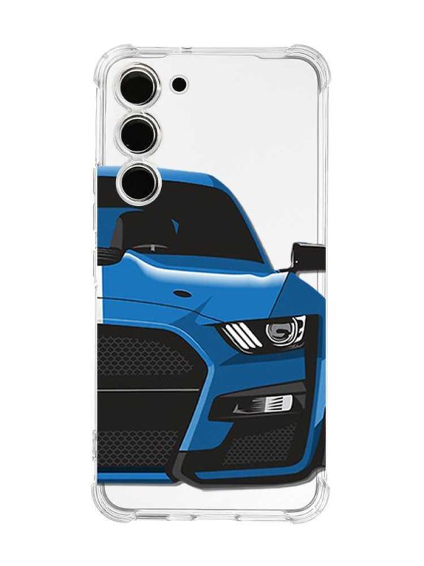 Чохол з потовщеними кутами на Samsung Galaxy S23 :: Авто синє (принт 229)
