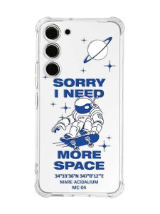 Чохол з потовщеними кутами на Samsung Galaxy S23 :: Космонавт на скейті (принт 248)