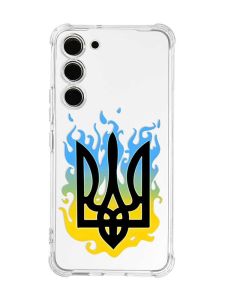 Чохол з потовщеними кутами на Samsung Galaxy S23 :: Тризуб Полум'я (принт 257)