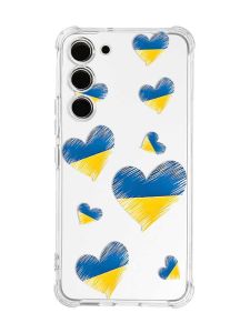 Чохол з потовщеними кутами на Samsung Galaxy S23 :: Сердечка. Україна (принт 258)