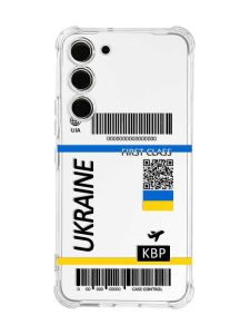 Чохол з потовщеними кутами на Samsung Galaxy S23 :: Авіаквиток Україна (принт 262)