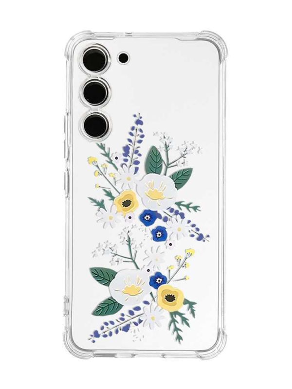 Чохол з потовщеними кутами на Samsung Galaxy S23 :: Квіти. Акварель (принт 271)
