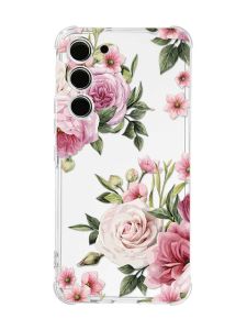 Чохол з потовщеними кутами на Samsung Galaxy S23 :: Рожеві квіти (принт 287)