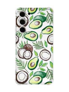 Чохол з потовщеними кутами на Samsung Galaxy S23 :: Авокадо і кокос (принт 303)