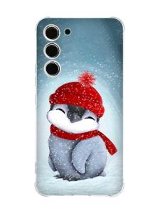 Чохол з потовщеними кутами на Samsung Galaxy S23 :: Пінгвіненя у шапочці (принт 157)