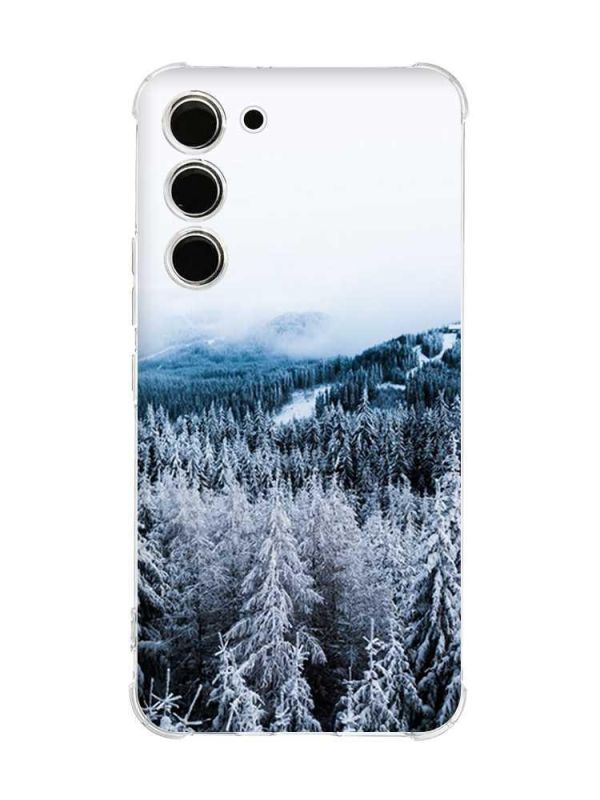 Чохол з потовщеними кутами на Samsung Galaxy S23 :: Зимовий ліс (принт 164)