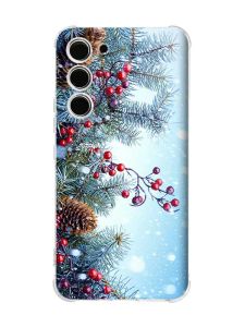 Чохол з потовщеними кутами на Samsung Galaxy S23 :: Зимовий фон (принт 167)