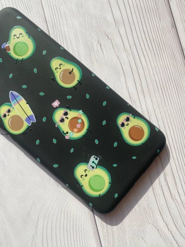 Матовий чорний чохол на Xiaomi Redmi 6 :: Авокадо на відпочинку (принт 302)