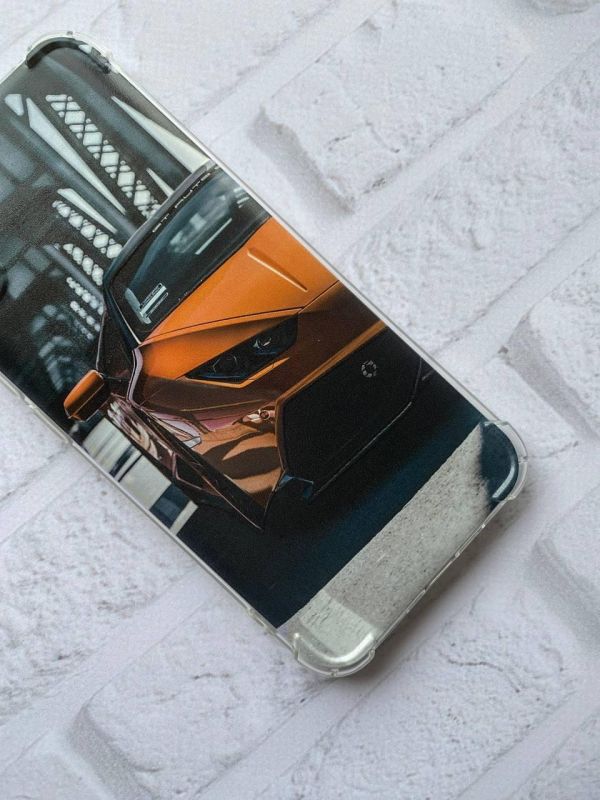 Чохол з потовщеними кутами на Apple iPhone 11 (6.1) :: Авто помаранчеве (принт 237)