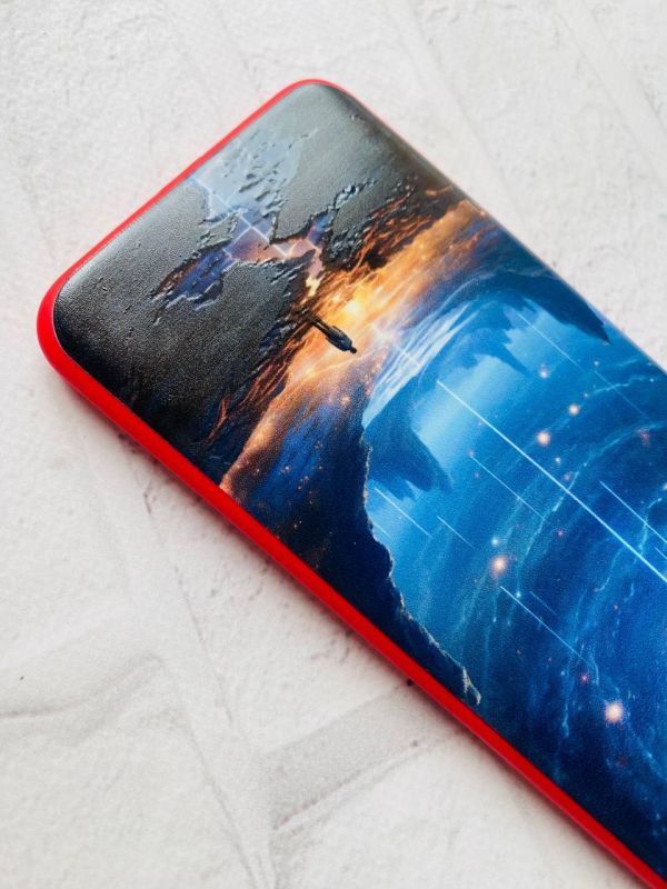 Чохол з червоними боками на Samsung Galaxy A31 :: Космос (принт 244)