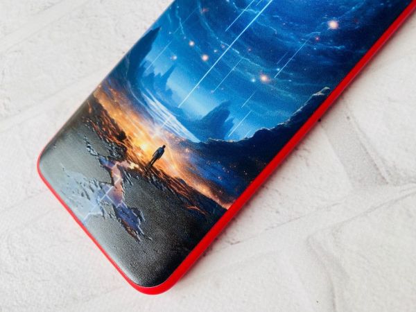 Чохол з червоними боками на Xiaomi Redmi 9C/10A :: Космос (принт 244)