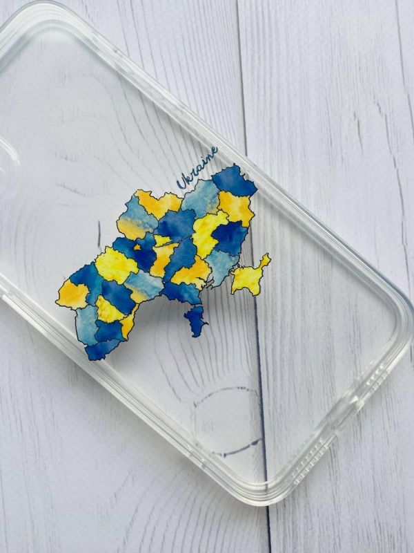 Прозорий чохол на Samsung Galaxy S22 :: Карта України (принт 261)