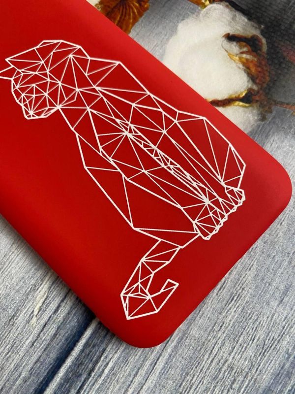 Матовий червоний чохол на Xiaomi Redmi 9C/10A :: Котик (принт 125)